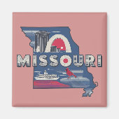 Retro Missouri Silhouette Magneet (Voorkant)