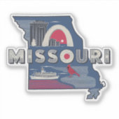 Retro Missouri State Car Sticker (Voorkant)