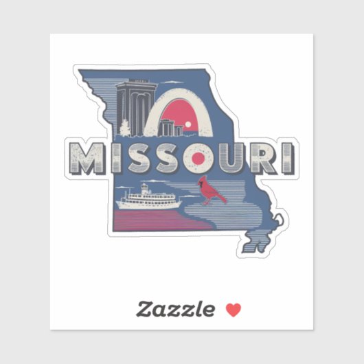 Retro Missouri State Car Sticker (Vel)