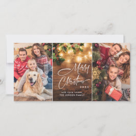 Retro Mistletoe Rustic Merry-kerstgroet Feestdagenkaart