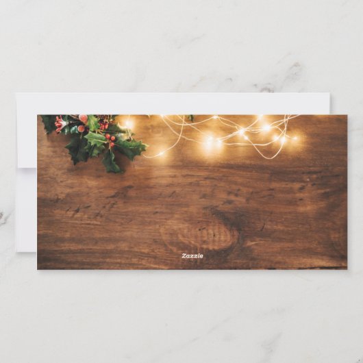 Retro Mistletoe Rustic Merry-kerstgroet Feestdagenkaart (Achterkant)