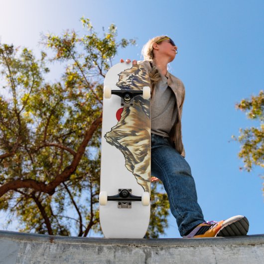 Retro Misty Mountain Sunrise Waterverf Persoonlijk Skateboard (Buiten 1)