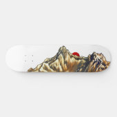 Retro Misty Mountain Sunrise Waterverf Persoonlijk Skateboard (Horizontaal)