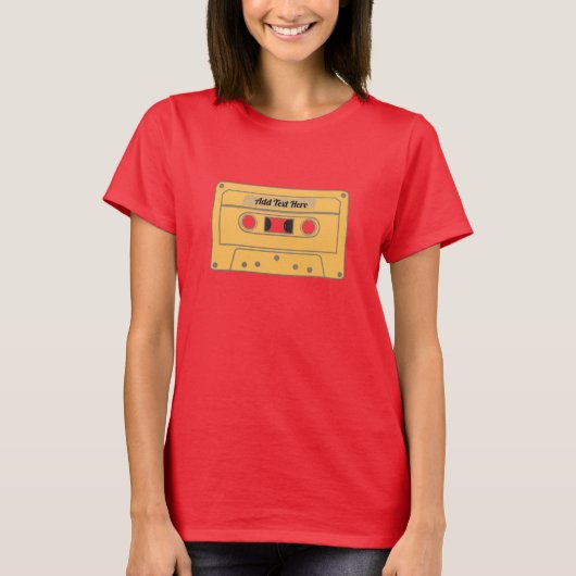 Retro Mix tape. Gepersonaliseerde T-Shirt (Voorkant)