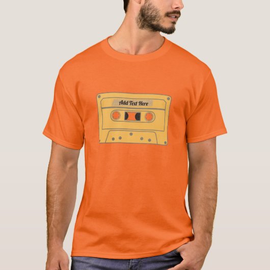 Retro Mix tape. Gepersonaliseerde T-Shirt (Voorkant)