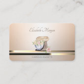 Retro Mixer Bloemen Bakkerij Lichtgevend Visitekaartje (Voorkant)