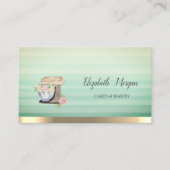 Retro Mixer Bloemen Streep Ombre Bakkerij Visitekaartje (Voorkant)