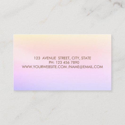 Retro Mixer Flower, Confetti, Brush Stroke Ombre Visitekaartje (Achterkant)