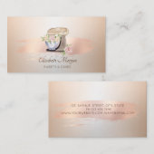 Retro Mixer Flower Roos Gouden Brush Stroke Bakker Visitekaartje (Voorkant / Achterkant)