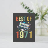Retro mixtape, beste van 1971, goudcassette Gift Briefkaart (Staand voorkant)