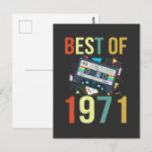 Retro mixtape, beste van 1971, goudcassette Gift Briefkaart (Voorkant / Achterkant)