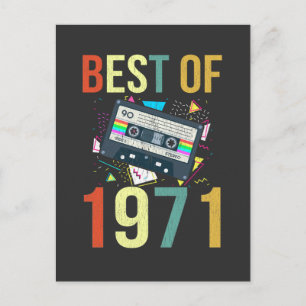 Retro mixtape, beste van 1971, goudcassette Gift Briefkaart
