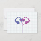 Retro Mixtape bruiloft Paarse en Indigo Bedankkaart (Achterkant)