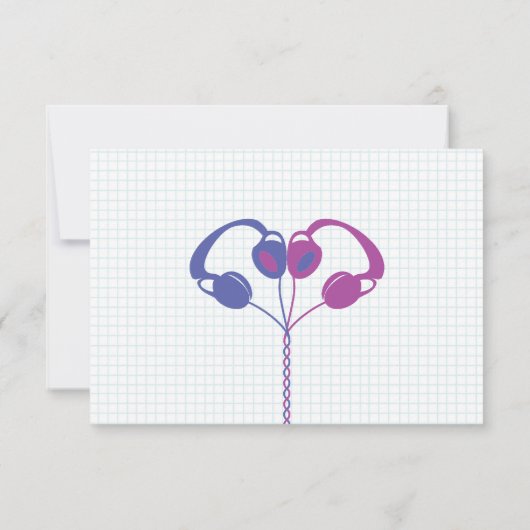 Retro Mixtape bruiloft Paarse en Indigo Bedankkaart (Achterkant)