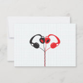 Retro Mixtape bruiloft rood, zwart en wit Bedankkaart (Achterkant)