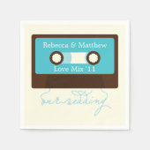 Retro Mixtape Bruiloft Servetten (Voorkant)