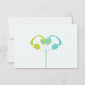 Retro Mixtape Bruiloftsblauw en Limoen Bedankkaart (Achterkant)