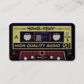 Retro Mixtape Business Card Contactkaartje (Achterkant)