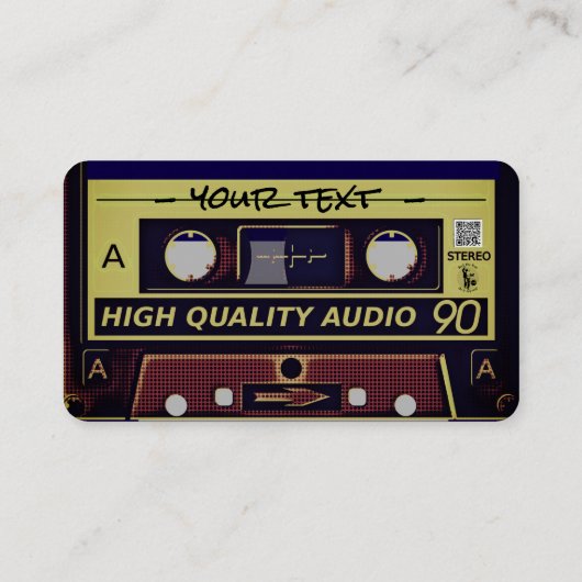 Retro Mixtape Business Card Contactkaartje (Achterkant)