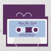 Retro Mixtape Huwelijk Opslaan Datum Kaart (Voorkant / Achterkant)