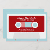 Retro Mixtape Huwelijk Opslaan Datum Kaart (Voorkant / Achterkant)