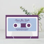 Retro Mixtape Huwelijk Opslag de Datum Kaart (Staand voorkant)