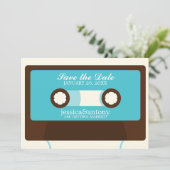 Retro Mixtape Huwelijk Opslagdatum Kaart (Staand voorkant)