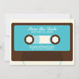 Retro Mixtape Huwelijk Opslagdatum Kaart