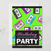 Retro Mixtape met uitnodiging van Birthday (Achterkant)