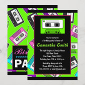 Retro Mixtape met uitnodiging van Birthday (Voorkant / Achterkant)