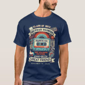 Retro Mixtape middelbare school klasse reünie T-shirt (Voorkant)
