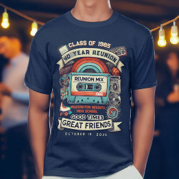 Retro Mixtape  middelbare school klasse reünie T-shirt