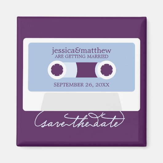 Retro Mixtape Trouw Save the Date Magneet (Voorkant)