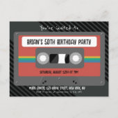 Retro Mixtape verjaardagsfeestje Uitnodiging Briefkaart (Voorkant)