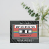 Retro Mixtape verjaardagsfeestje Uitnodiging Briefkaart (Staand voorkant)