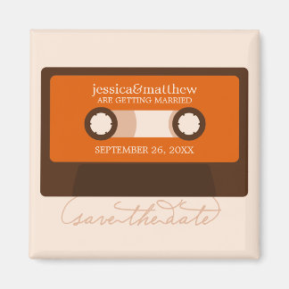 Retro Mixtape Weddenschap opslaan Datum Magneet
