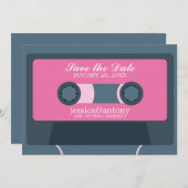 Retro Mixtape Weddenschap opslaan Datum Save The Date (Voorkant / Achterkant)