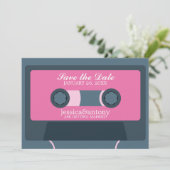 Retro Mixtape Weddenschap opslaan Datum Save The Date (Staand voorkant)