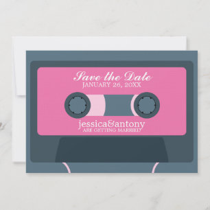 Retro Mixtape Weddenschap opslaan Datum Save The Date