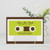 Retro Mixtape Weddenschap opslaan Datum Save The Date (Staand voorkant)