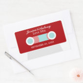Retro Mixtape Wedding Favor Rechthoekige Sticker (Envelop)