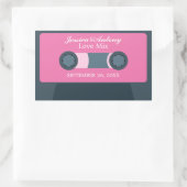 Retro Mixtape Wedding Favor Rechthoekige Sticker (Tas)