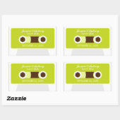 Retro Mixtape Wedding Favor Rechthoekige Sticker (Vel)