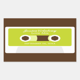 Retro Mixtape Wedding Favor Rechthoekige Sticker