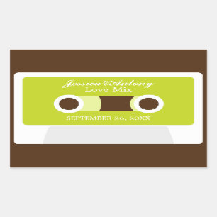 Retro Mixtape Wedding Favor Rechthoekige Sticker