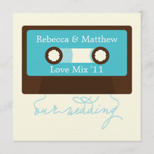 Retro Mixtape Wedding Kaart