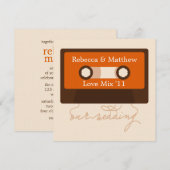 Retro Mixtape Wedding Kaart (Voorkant / Achterkant)