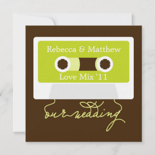 Retro Mixtape Wedding Kaart