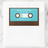 Retro Mixtape Wedding Rechthoekige Sticker (Tas)
