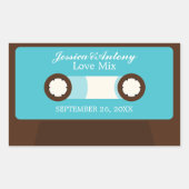 Retro Mixtape Wedding Rechthoekige Sticker (Voorkant)